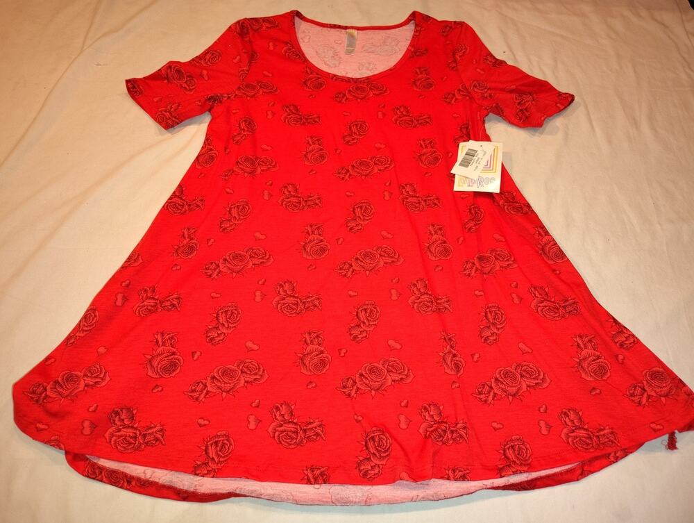 LuLaRoe Perfect T Short Sleeve Shirt Top Xtra X Small NWT XXS Hearts Roses NEW